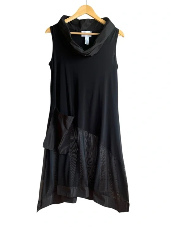 Joseph Ribkoff Black Sleeveless Mock Neck Tunic Top Pocket Size 10 - Picture 5 of 15
